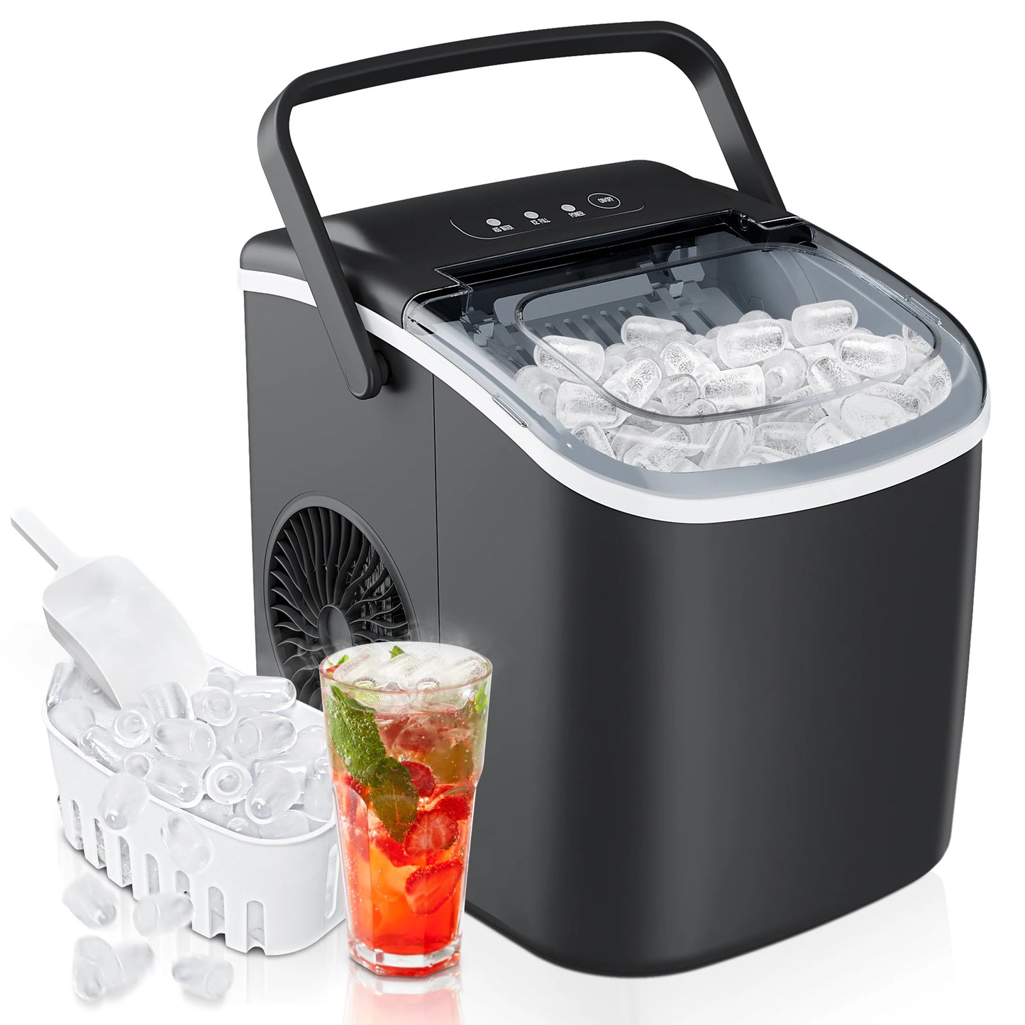 Portable Countertop Ice Maker - Self-Cleaning