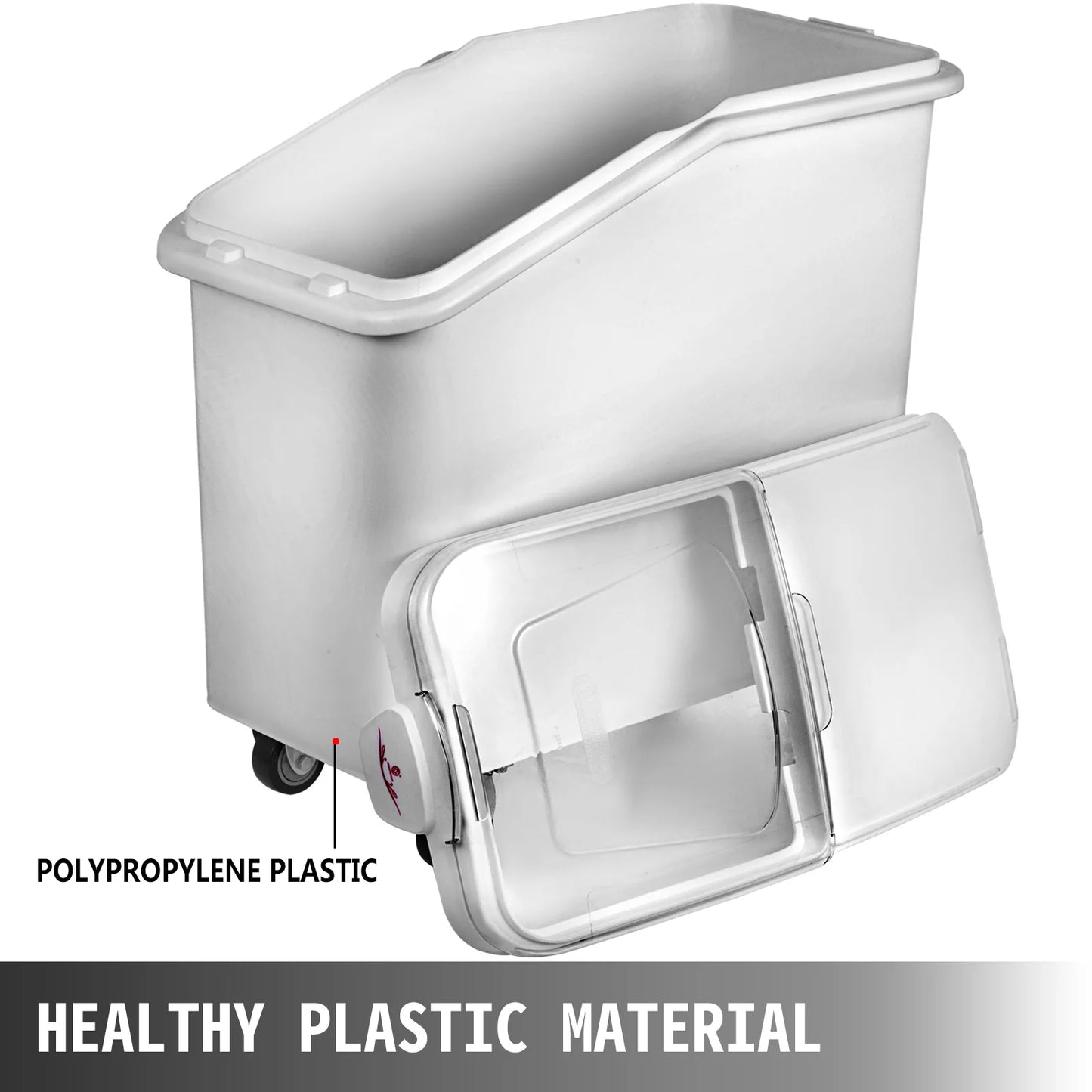 Kitchen Storage Bin w/Wheel & Scoop