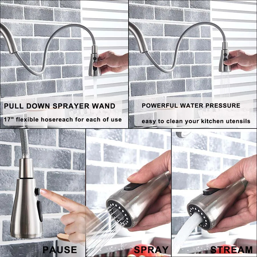 Water Purification Kitchen Faucet with Pull Out Sprayer - Black
