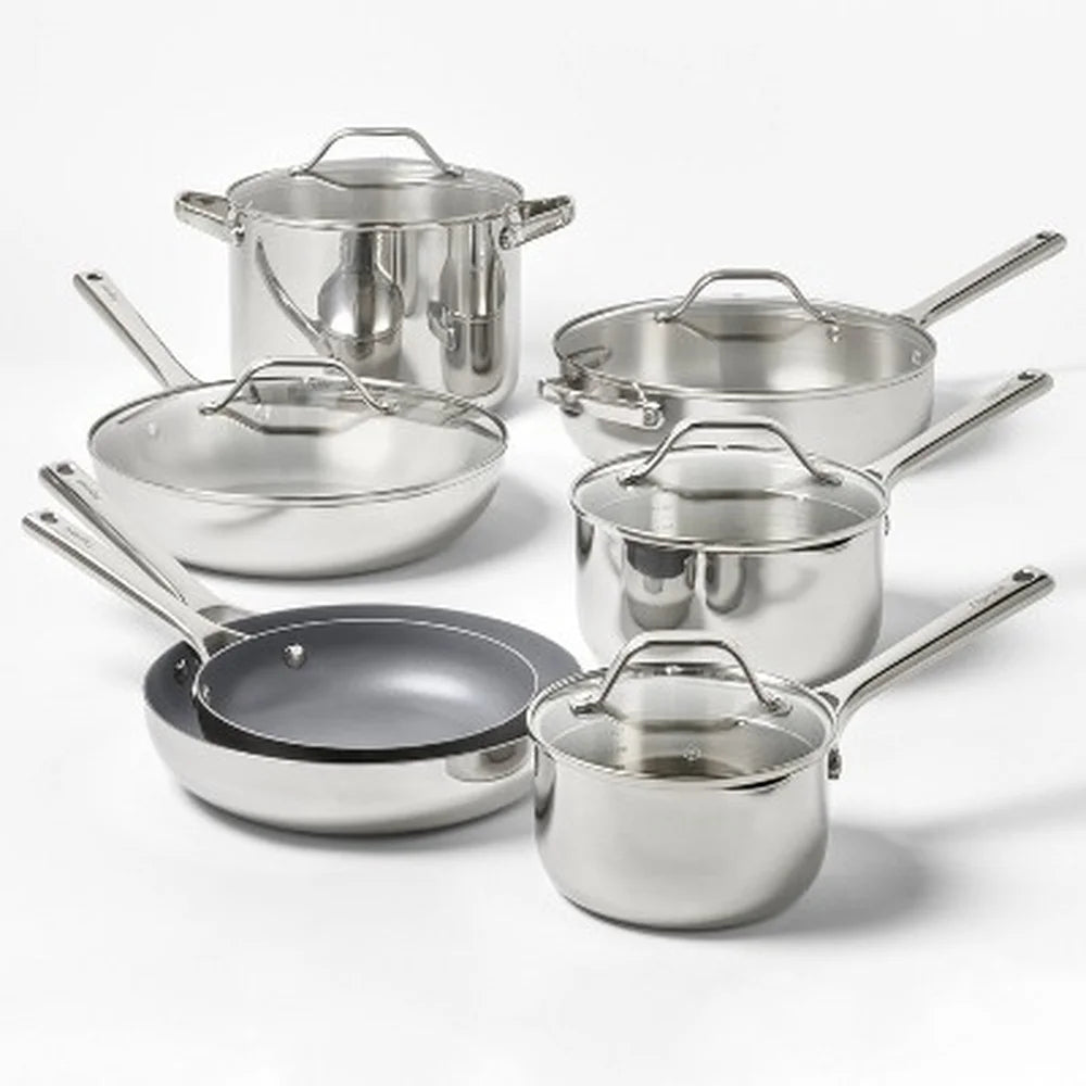 12pc Stainless Steel Nonstick Cookware Set, Oven Safe