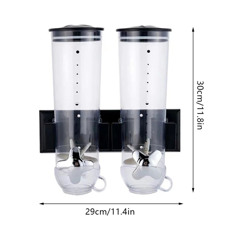 Wall-mounted 2 Barrel Cereal Dispenser
