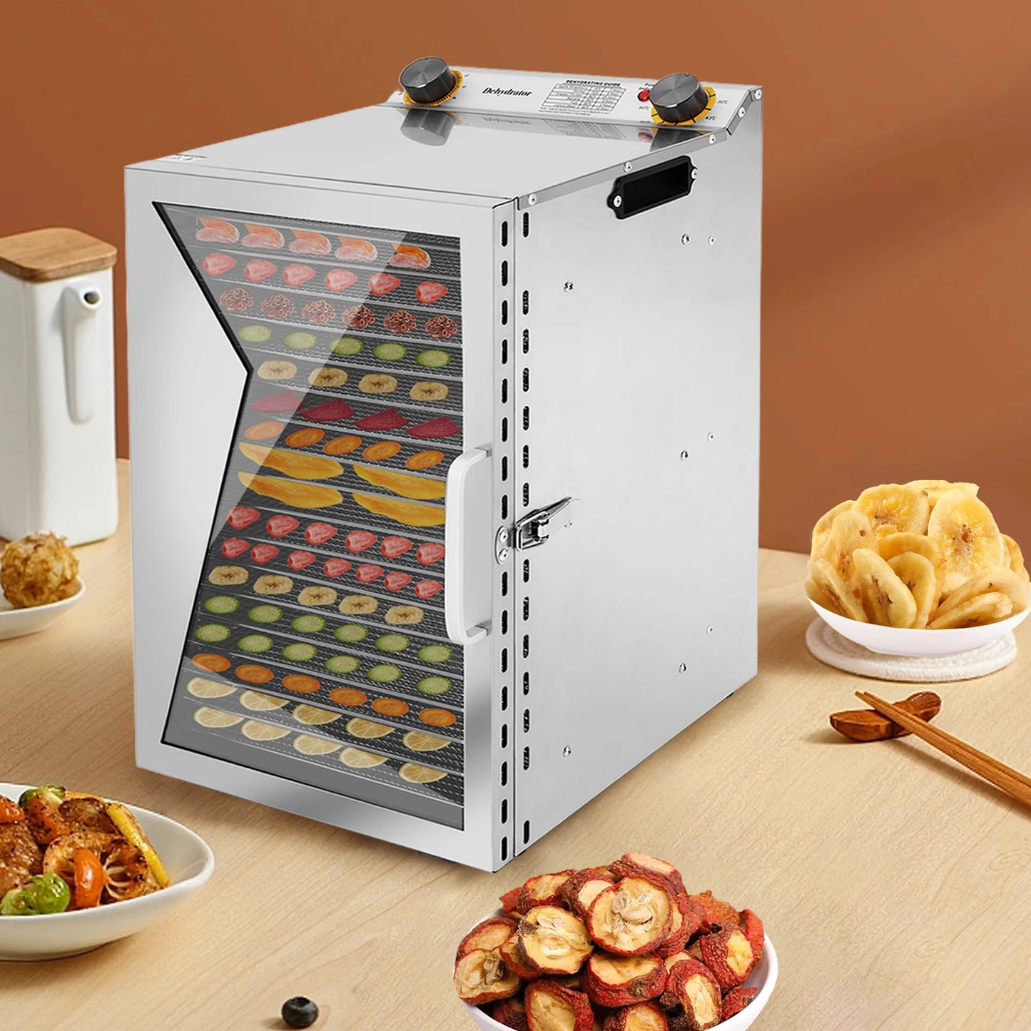 Food Dehydrator w/18 Stainless Steel Trays