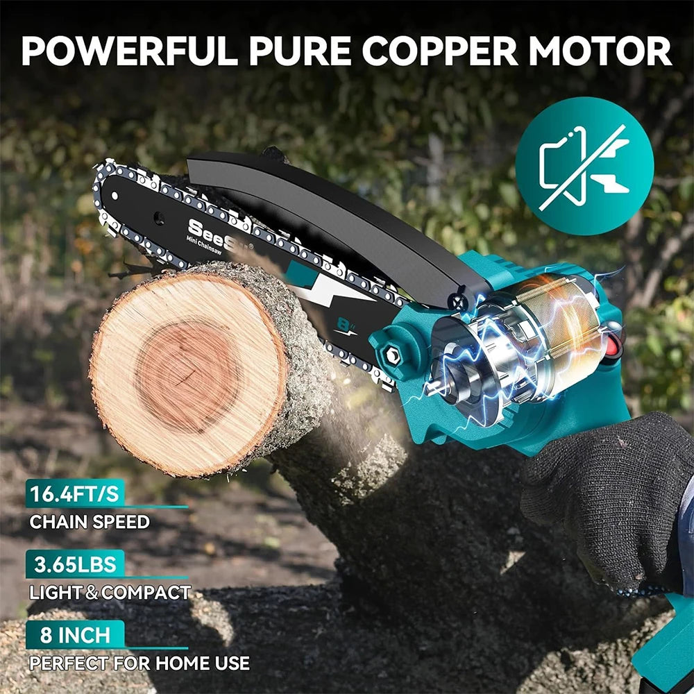 8 Inch Electric Cordless Mini Chainsaw 18V