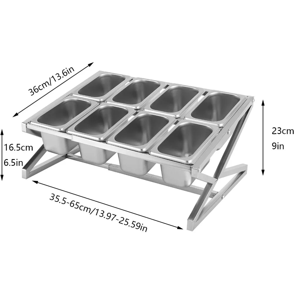 Expandable Stainless Steel Condiment Pans w/Lids