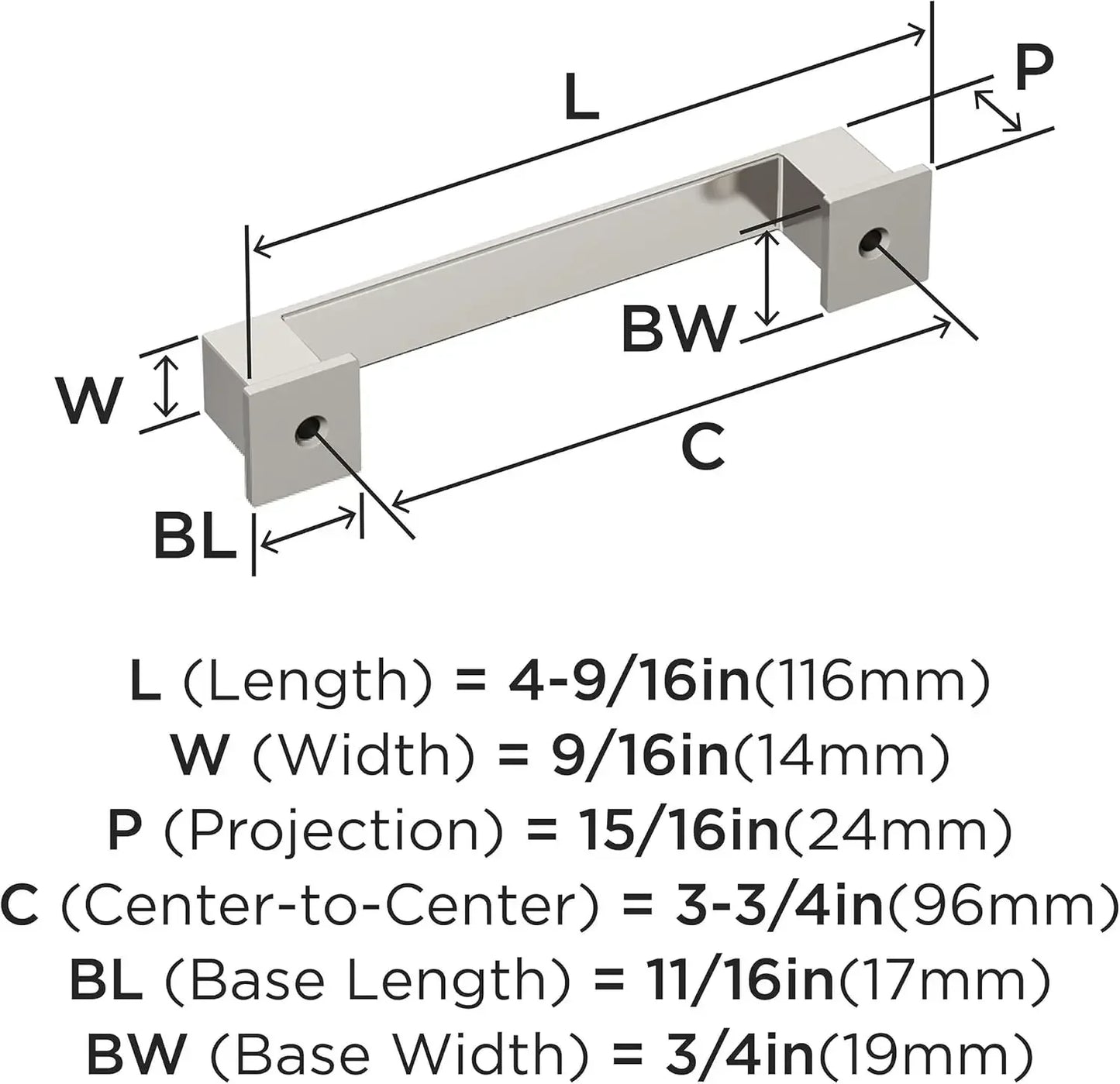 Polished Nickel Kitchen Cabinet Pull