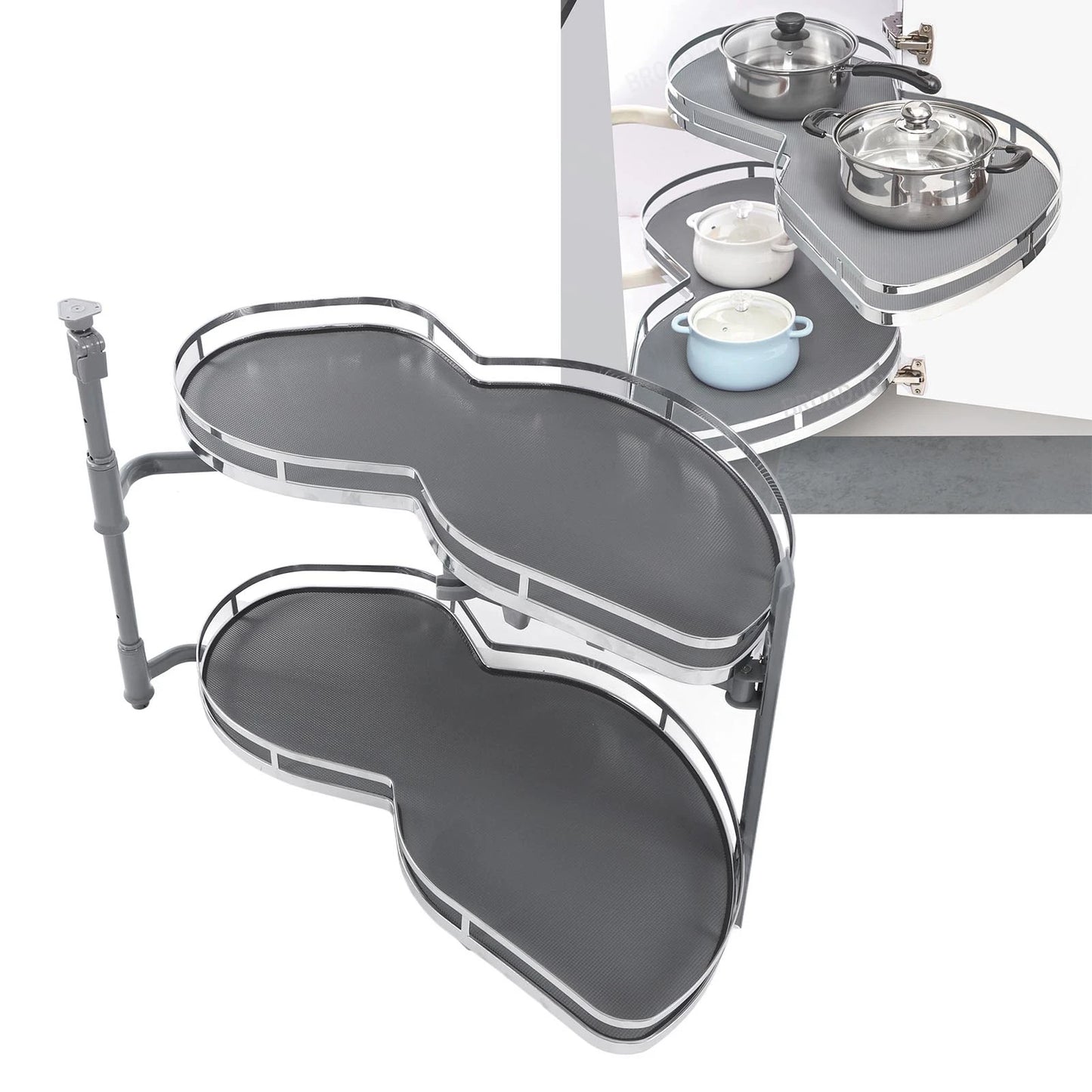 2 Tier Swing Out Corner Cabinet Organizer
