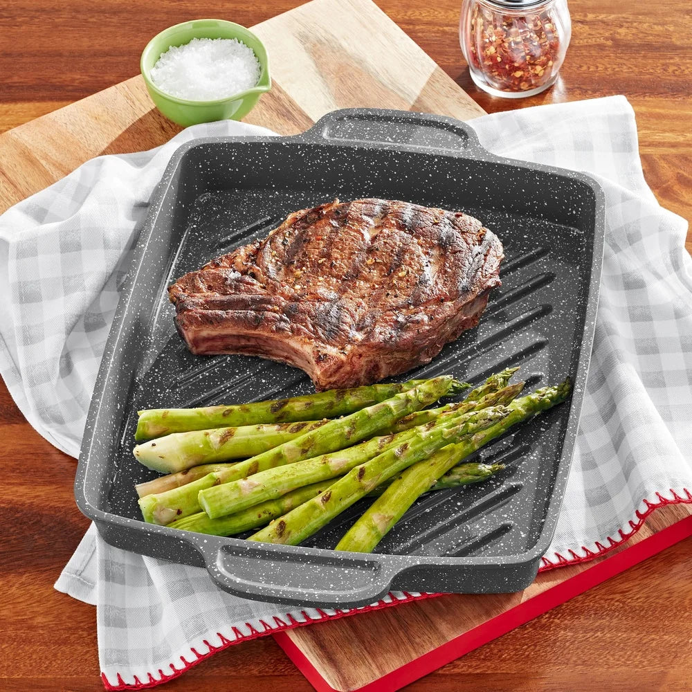 12 Inch Non-Stick Cast Aluminum Steak Pan, Oven Safe