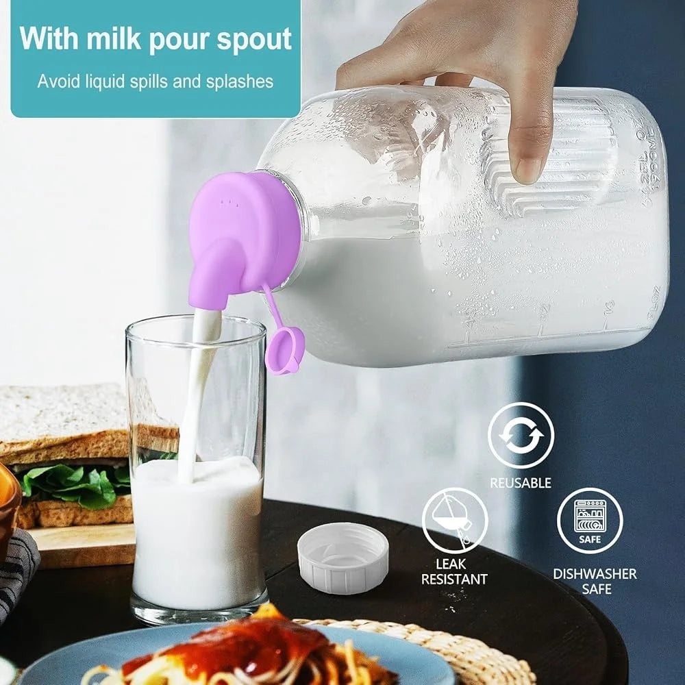 64 Oz Heavy Duty Glass Bottle with Reusable Lid