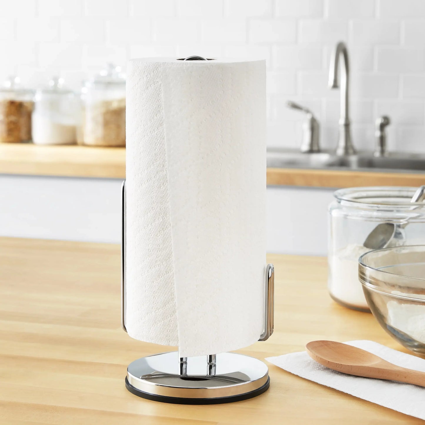 Chrome Paper Towel Holder with Non-Slip Base, 13.7 inch