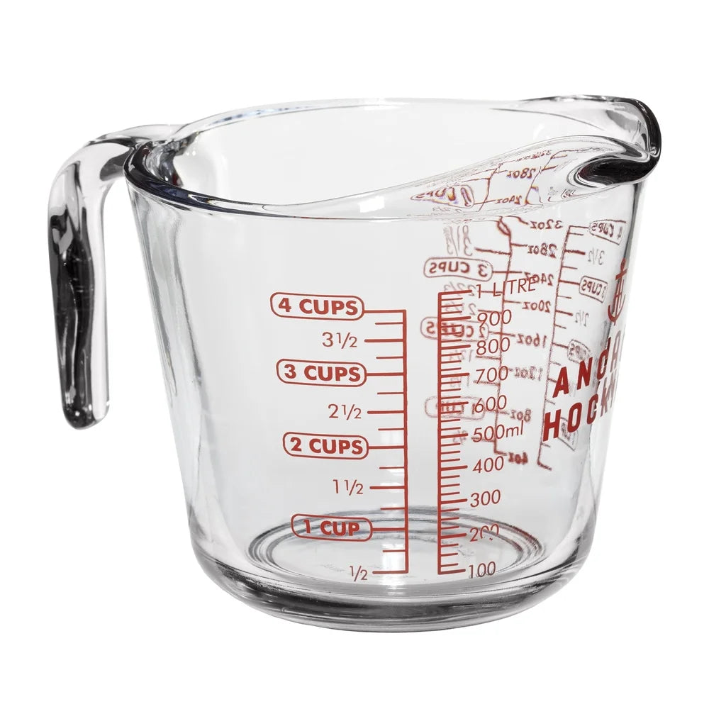 Durable Glass Measuring Cup, 4 Cup Capacity
