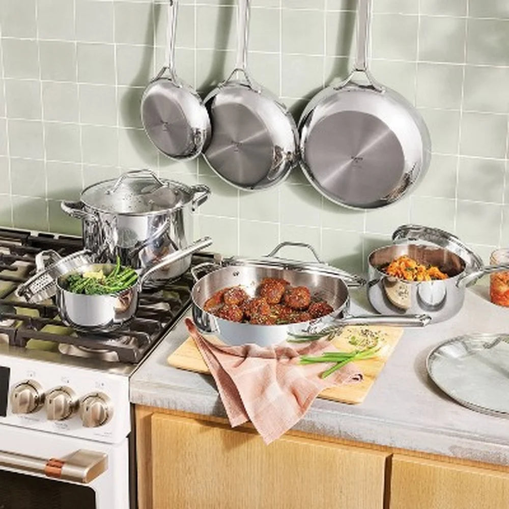 12pc Stainless Steel Nonstick Cookware Set, Oven Safe