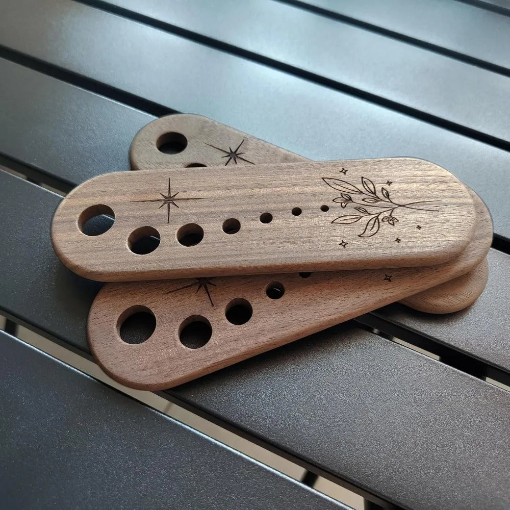 Handmade Wooden 7 Hole Herb Stripper w/ Storage box