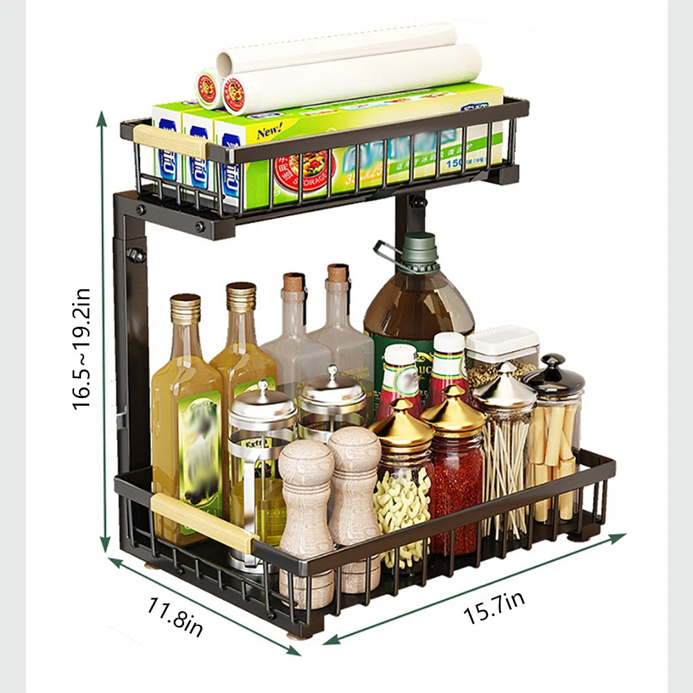 2-Tier Pull Out Under Sink Cabinet Organizer