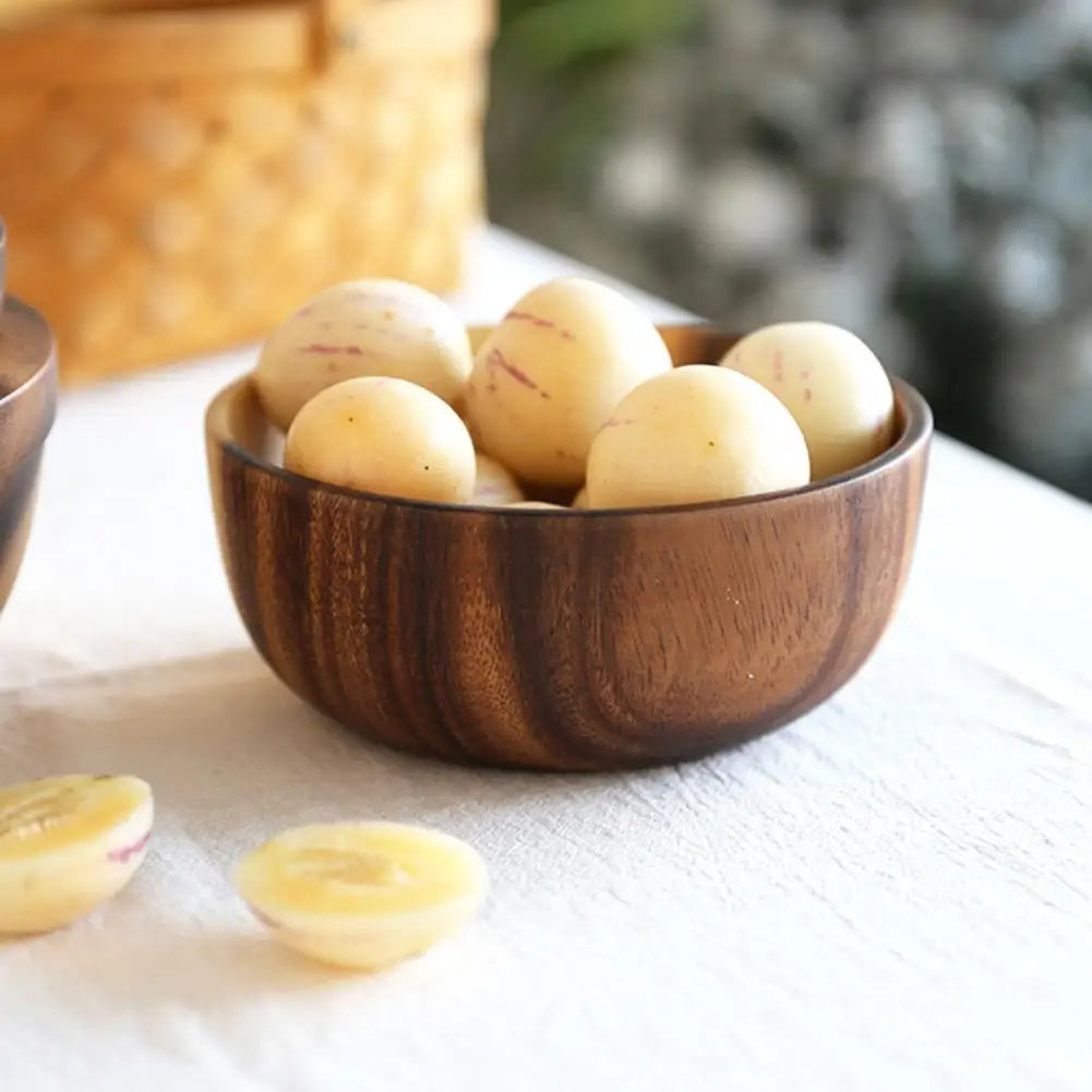 Food Grade Eco-Friendly Polished Wood Salad/Soup Bowls