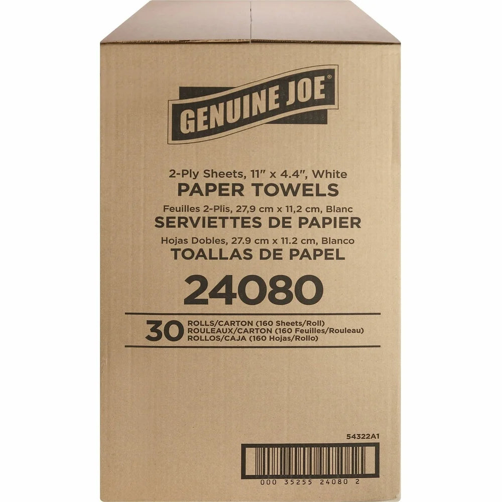 Soft Absorbent Paper Towels, 2 Ply 11 Inch Roll 160 Sheets. 30 Rolls