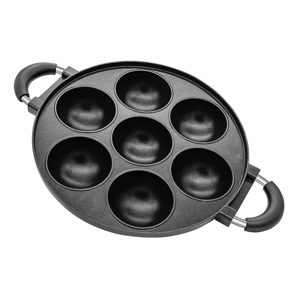 7 Hole Cast Iron Non-Stick Egg Cooker