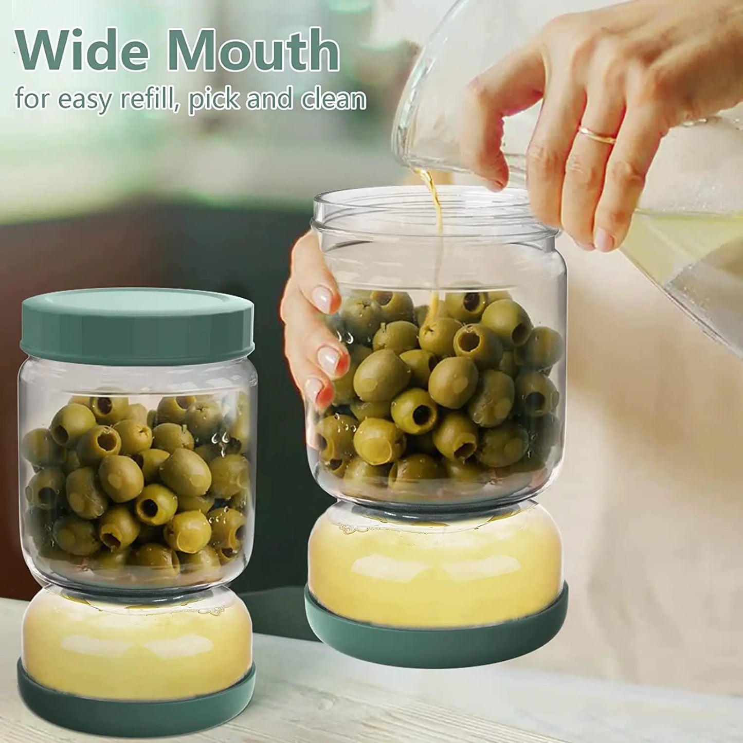 Glass Pickle Jar Strainer with Lid