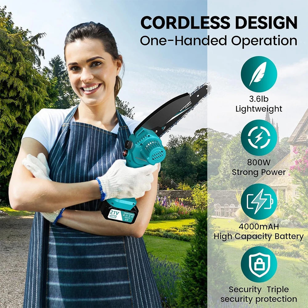 8 Inch Electric Cordless Mini Chainsaw 18V
