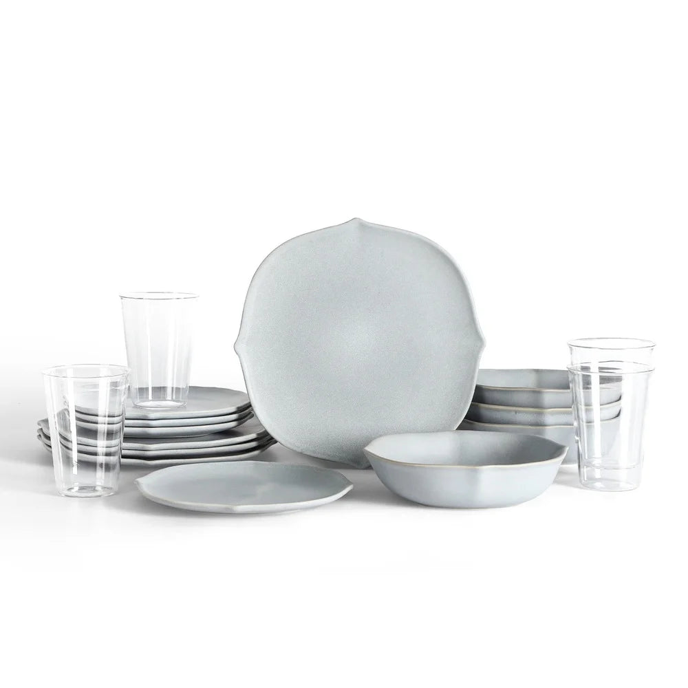 32 Piece Dinnerware Set, Stoneware Borosilicate
