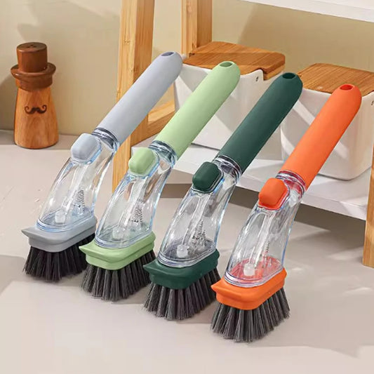2 In 1 Long Handle Cleaning Brush w/ Removable Soap Dispenser