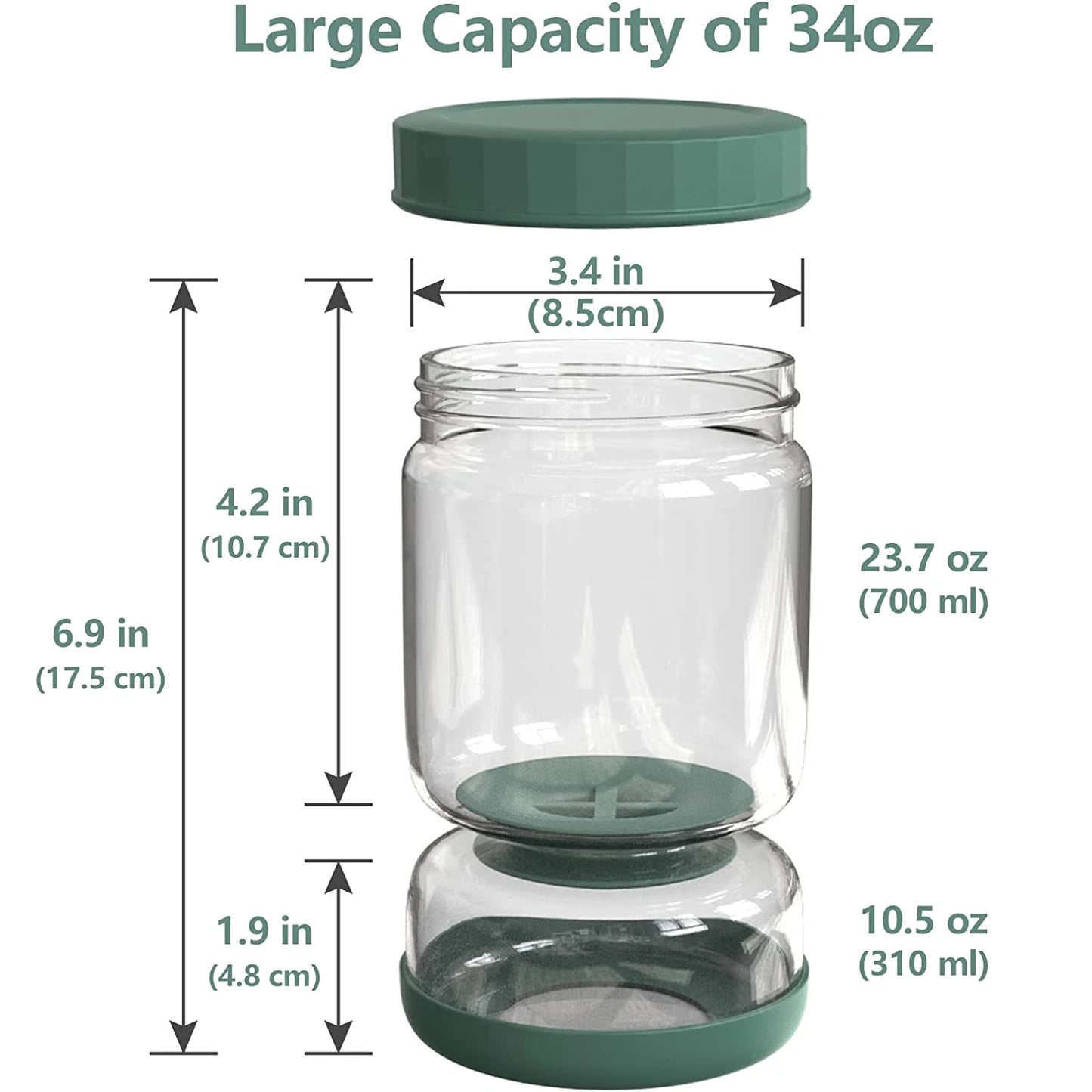 Glass Pickle Jar Strainer with Lid