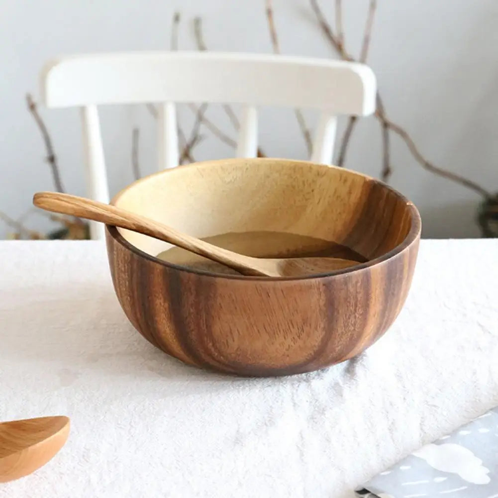 Food Grade Eco-Friendly Polished Wood Salad/Soup Bowls