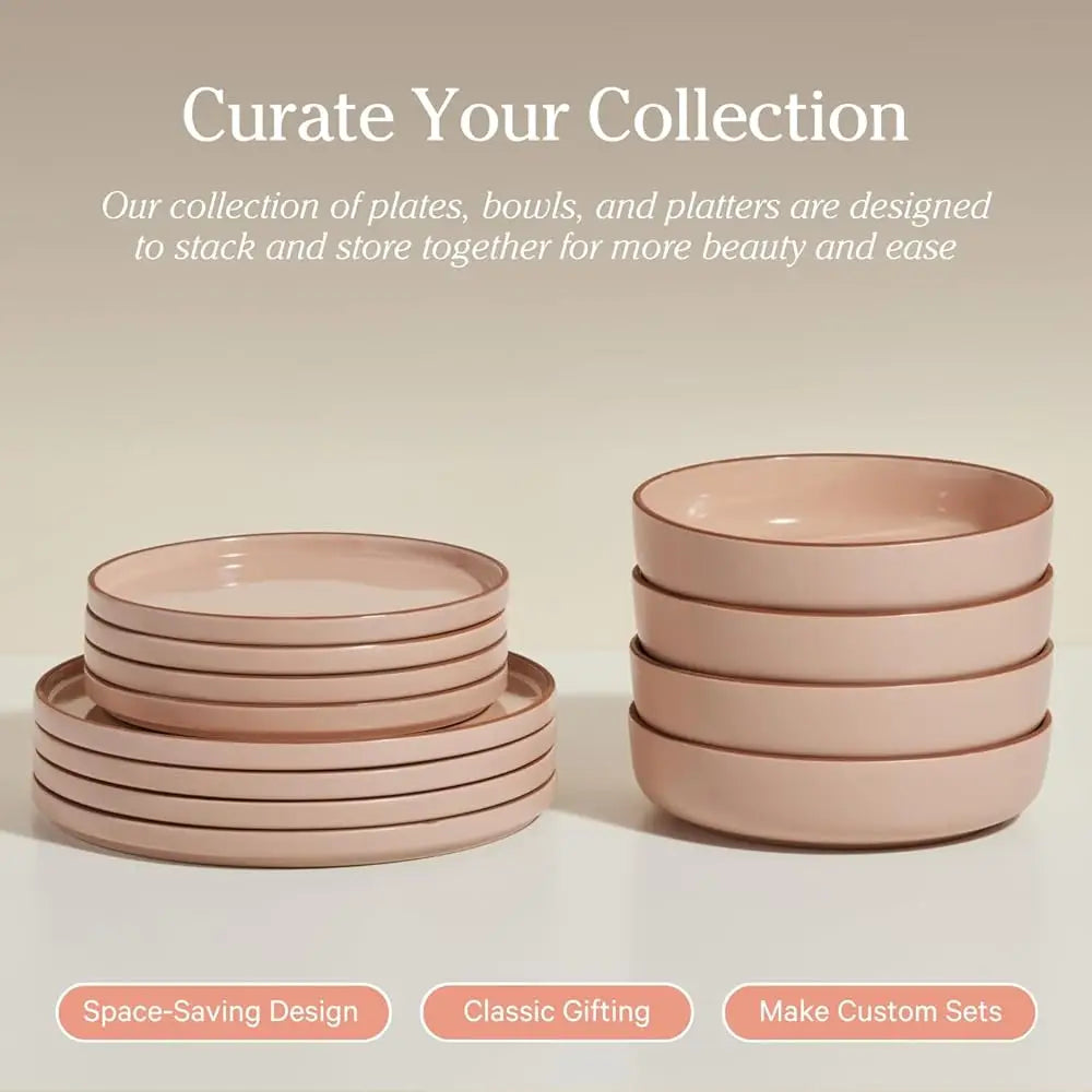 Dinner Bowls - Set Of Four 8.5"" Handcrafted Ceramic