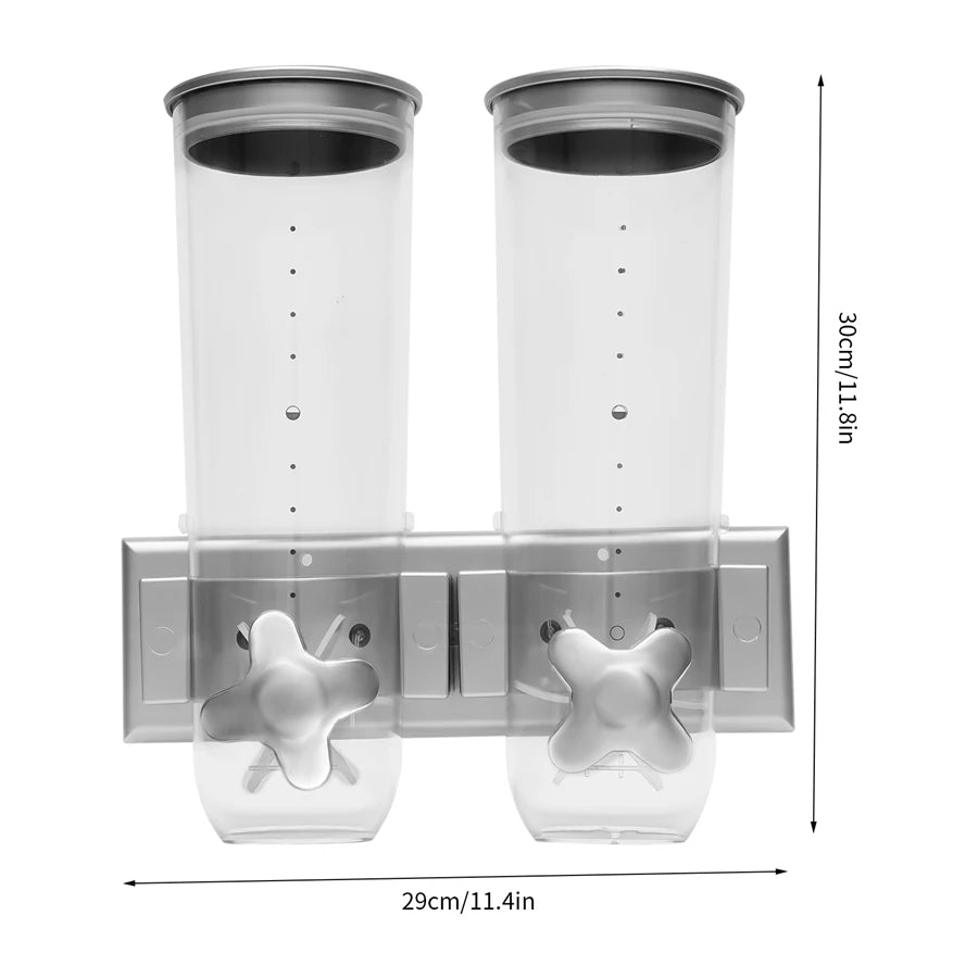 Wall-mounted 2 Barrel Cereal Dispenser
