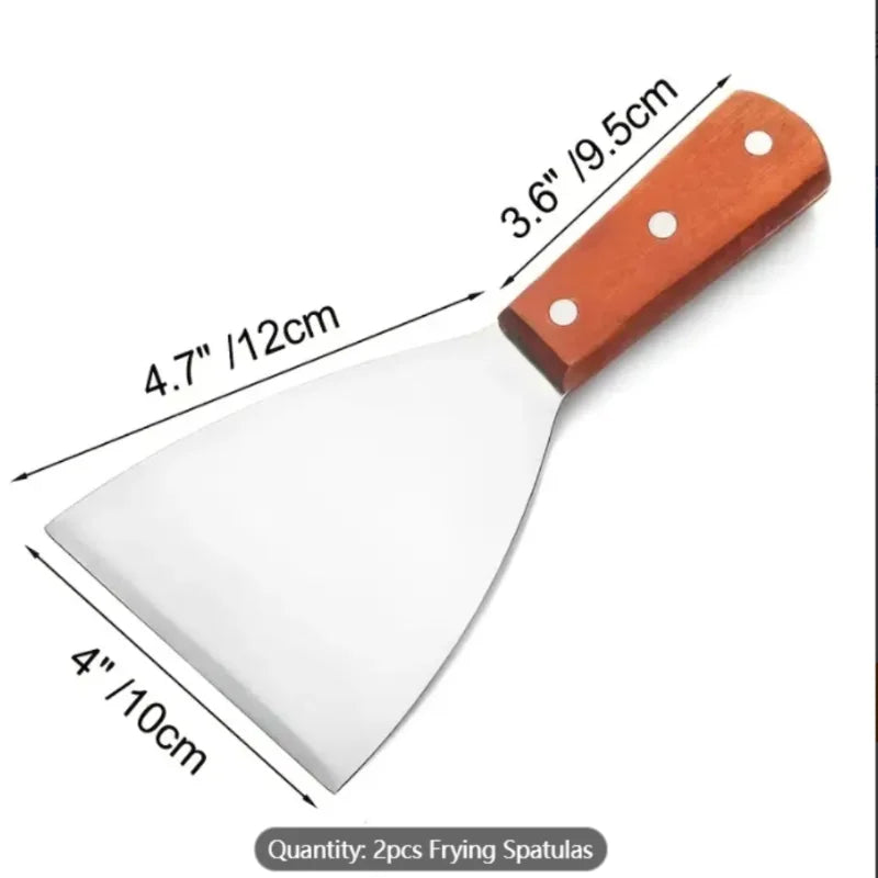 Durable 2-Piece Stainless Steel BBQ Spatula Set