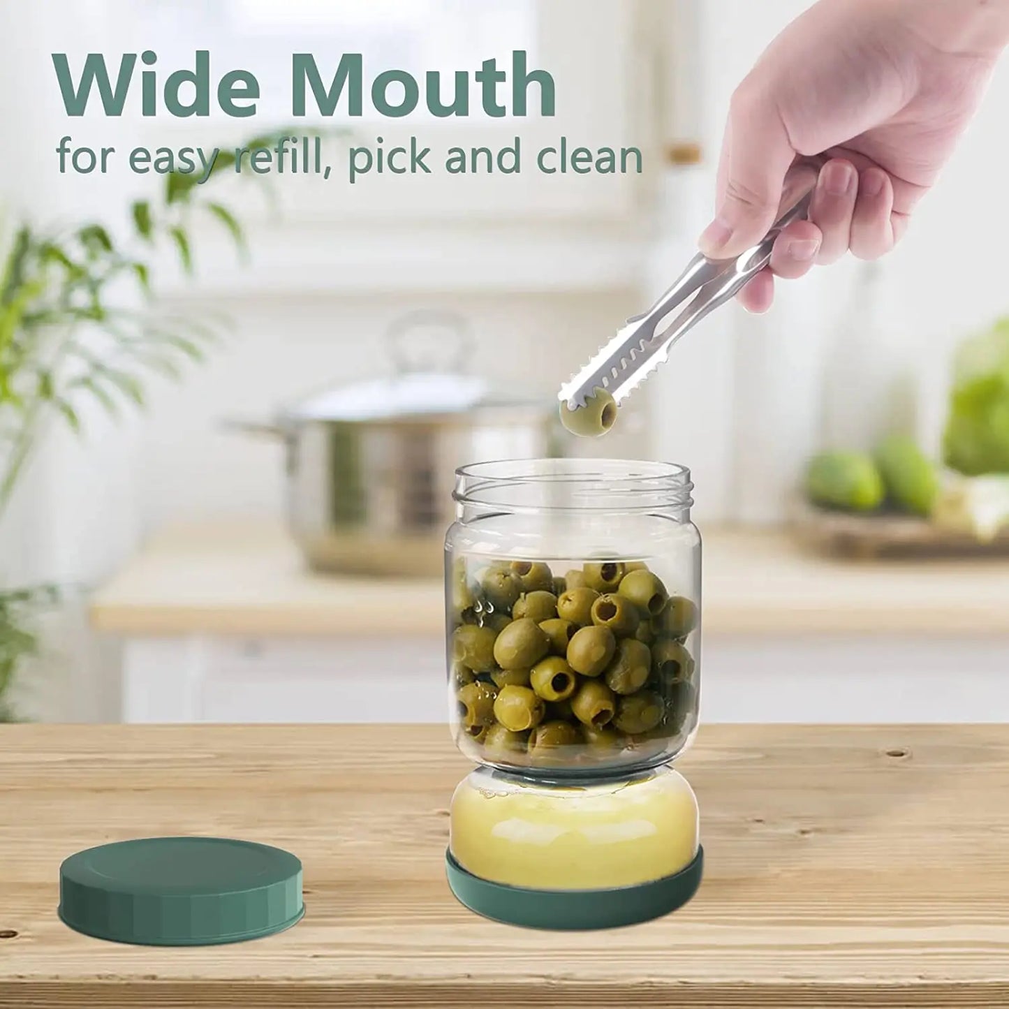 Glass Pickle Jar Strainer with Lid