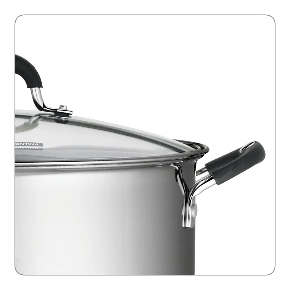 16 Quart Stainless Steel Stock Pot w/Clear Lid