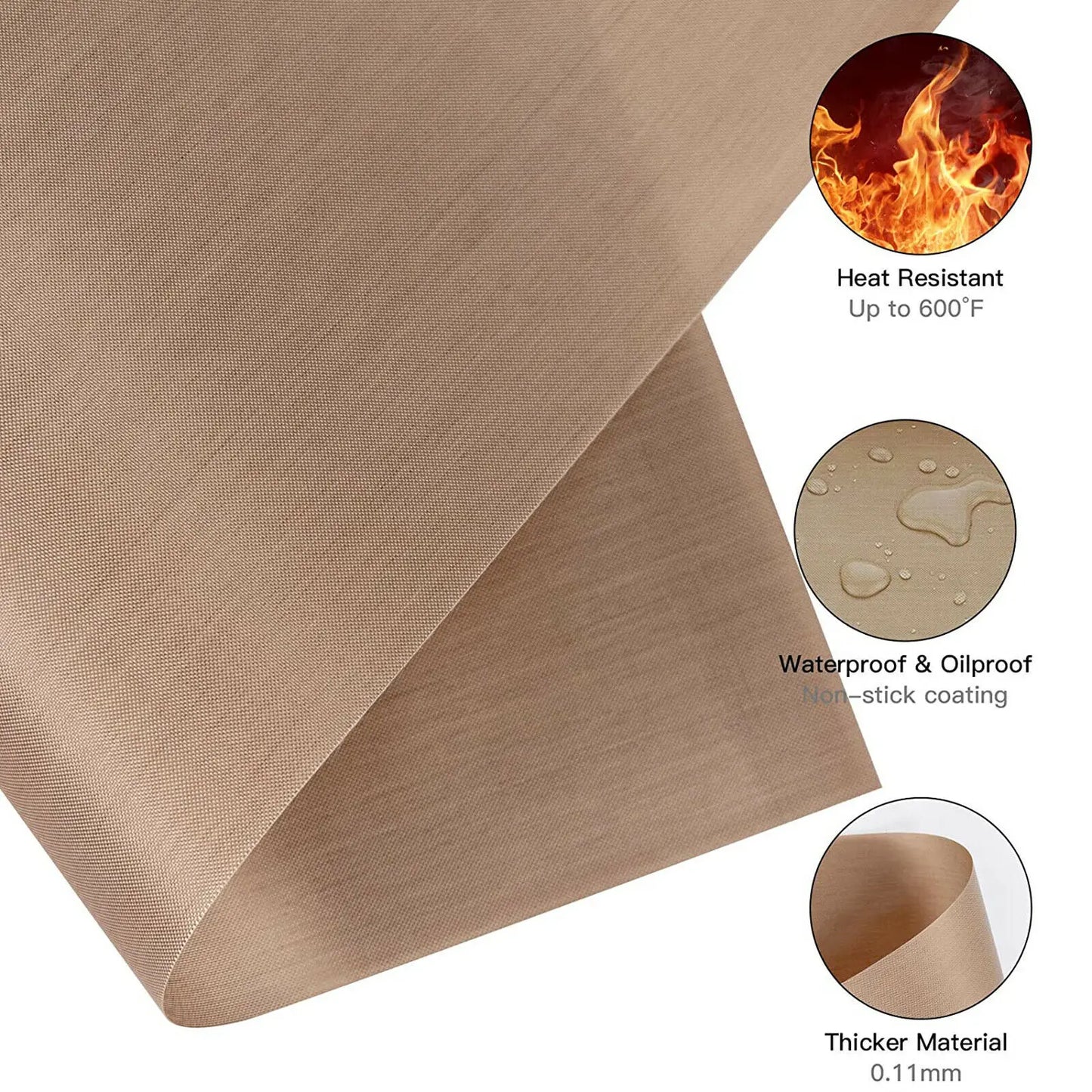 3pc Reusable Heat Resistant Oil-proof Baking Sheets