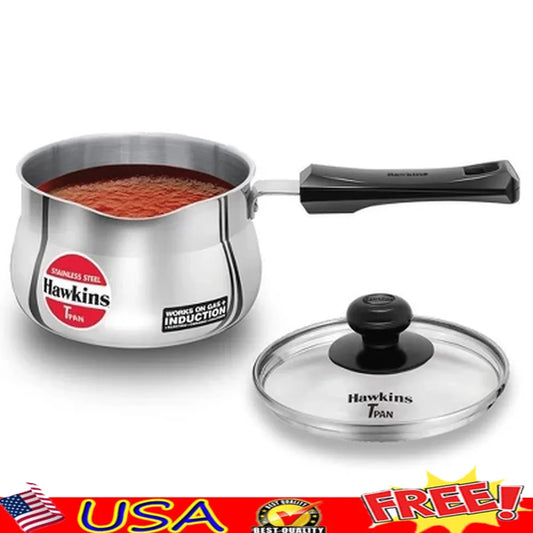 1.5L Stainless Steel Saucepan w/ Glass Lid, Ez-Pour Spout, & Stay-Cool Handle
