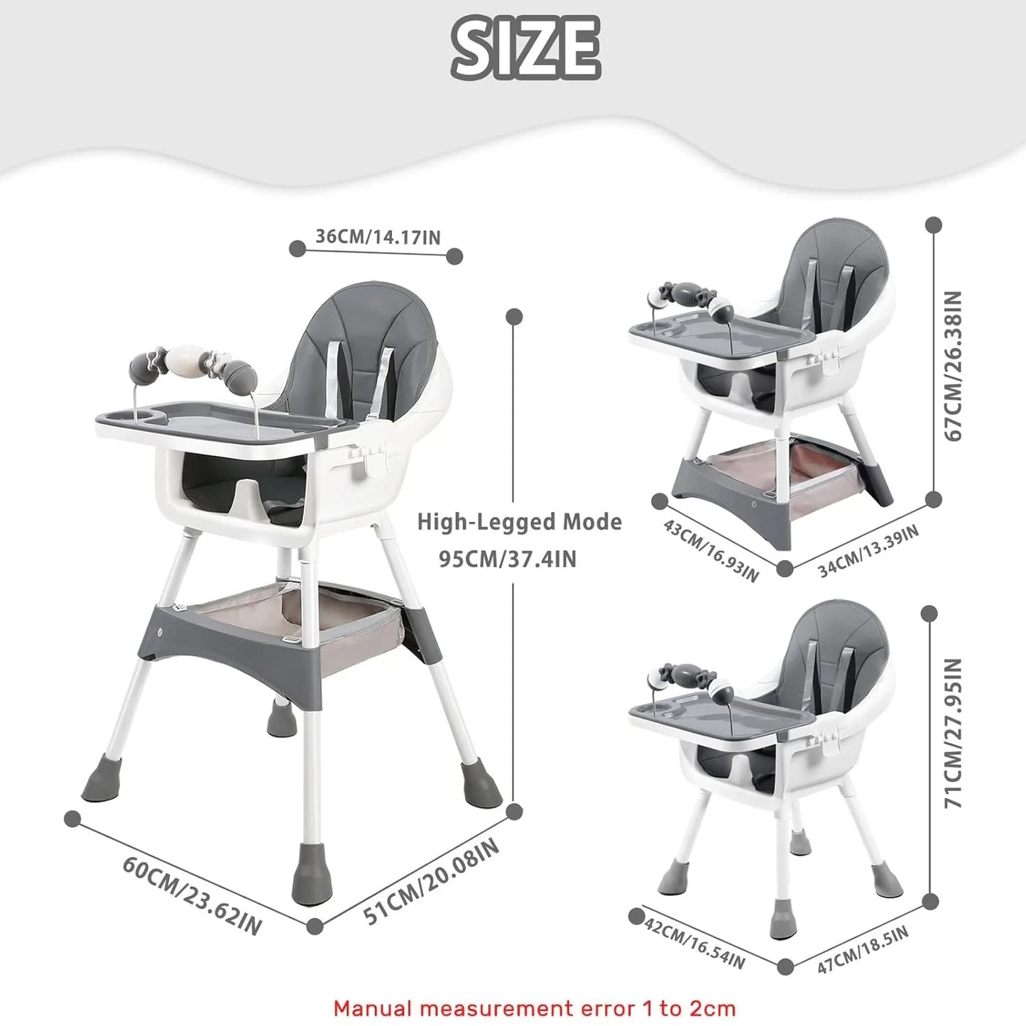 Convertible Foldable High Chair – (6 Months-3 Years)