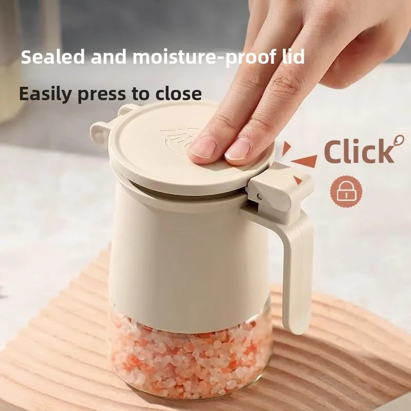 Glass Sugar Jar, Moisture Proof with Spoon
