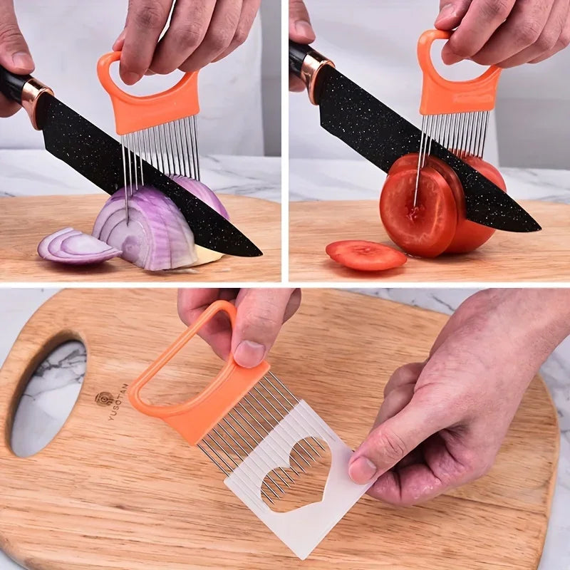 Stainless Steel VeggieHolder for Safe Cutting