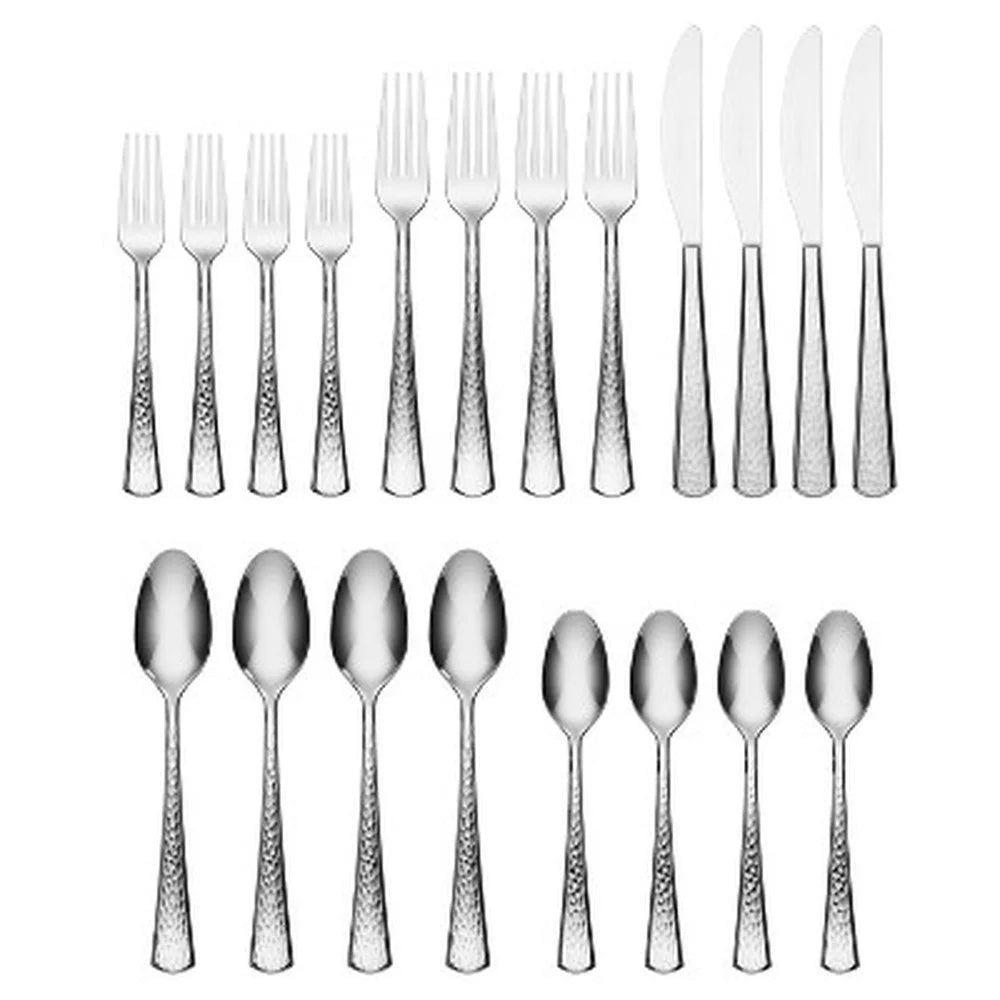 20pc Stainless Steel Flatware Set, Modern Service for 4