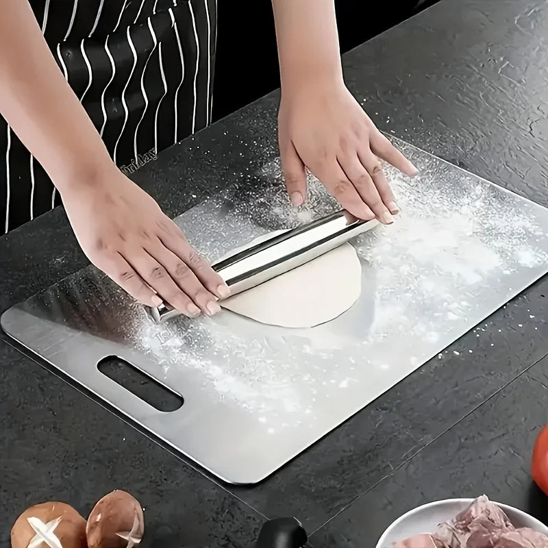 2pcs Stainless Steel Cutting Board Set - Heavy Duty Non-Slip | BPA Free & Rust Proof