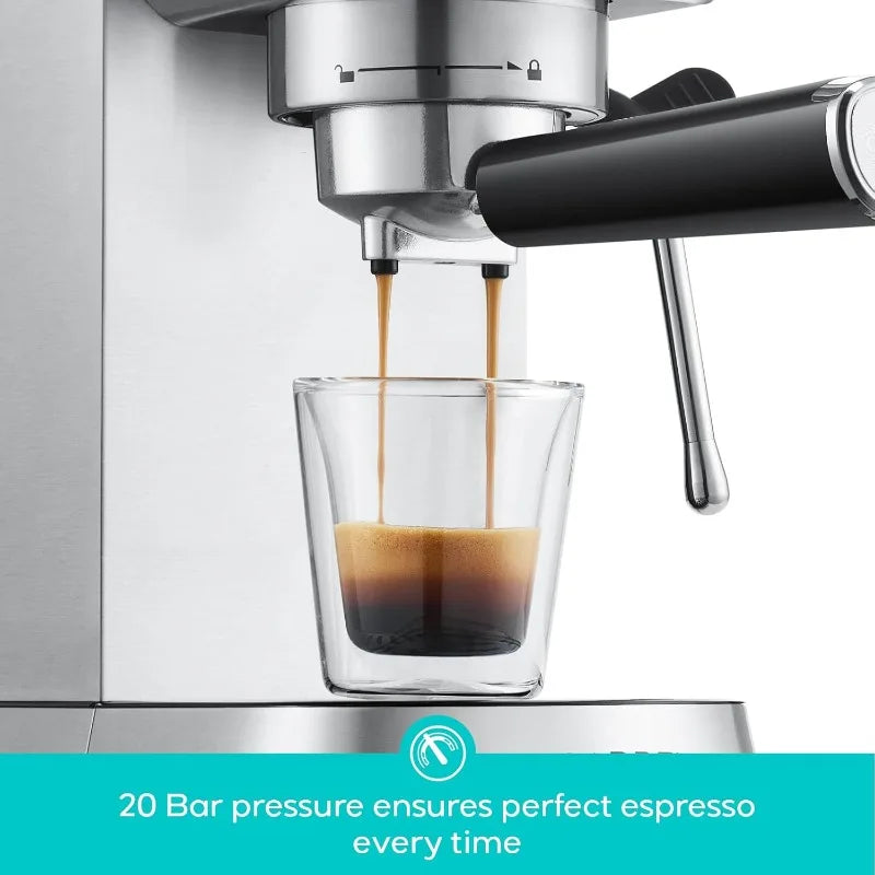 Espresso Machine With Steam Milk Frother, Stainless Steel