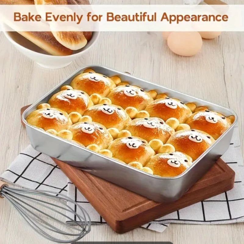 2-Piece Stainless Steel Non-Stick Baking Trays & Lids