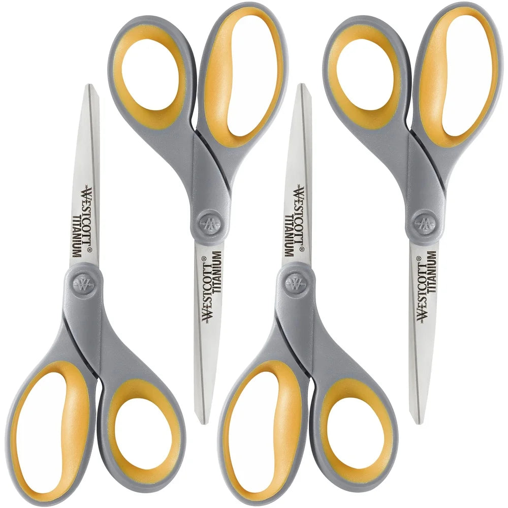 Lightweight Durable Titanium Bonded Scissors, 4 Pack