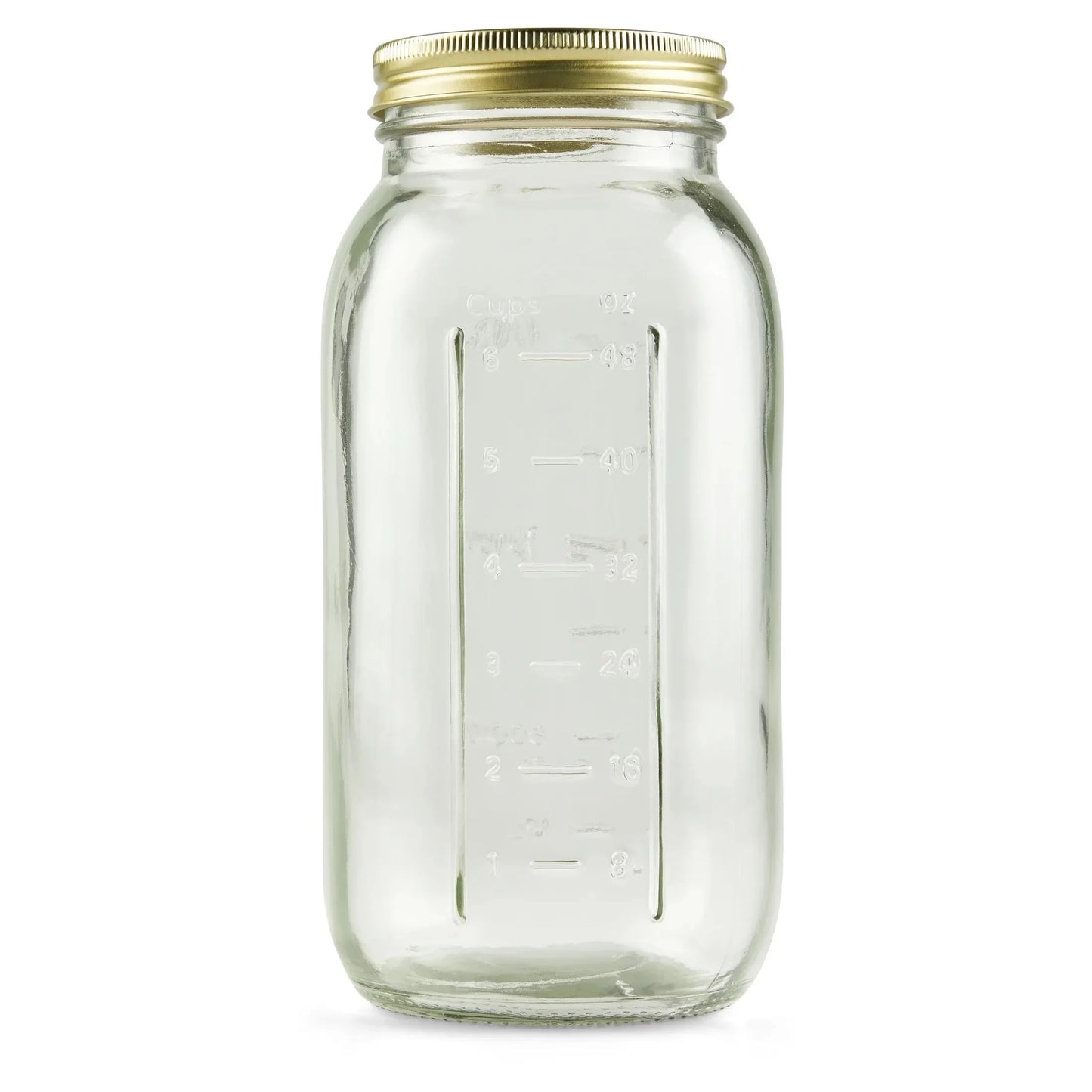 6 Count Airtight Glass Wide Mouth Canning Jars, 64 oz