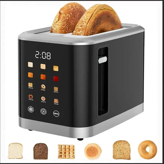 Smart Digital Bread Toaster with Touch Screen LCD Display - Wide Slot
