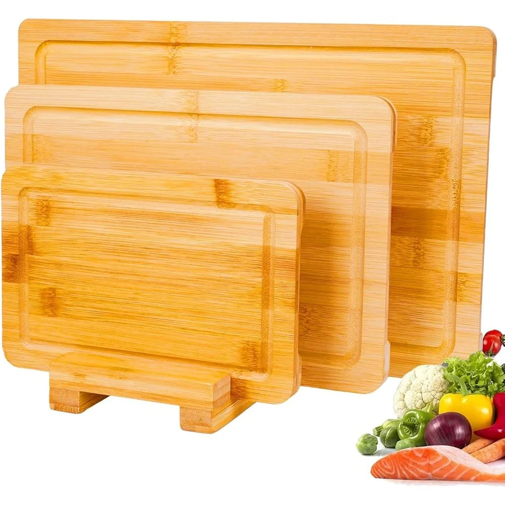 3 Pc Bamboo Cutting Board Set