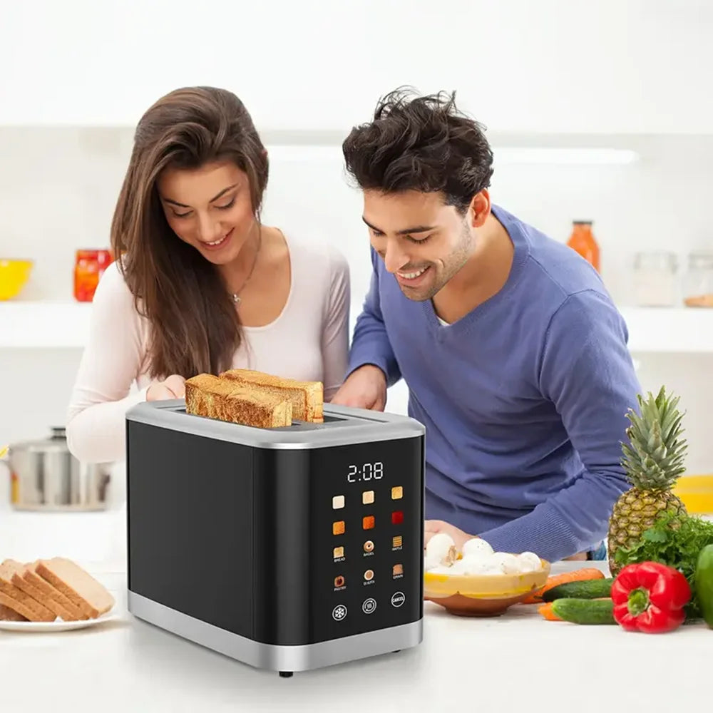 Smart Digital Bread Toaster with Touch Screen LCD Display - Wide Slot