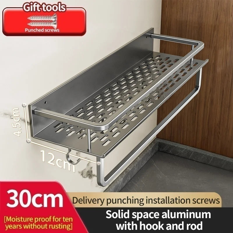 Aluminum Wall Mounted Kitchen Shelf Organizer - Rust & Moisture Resistant