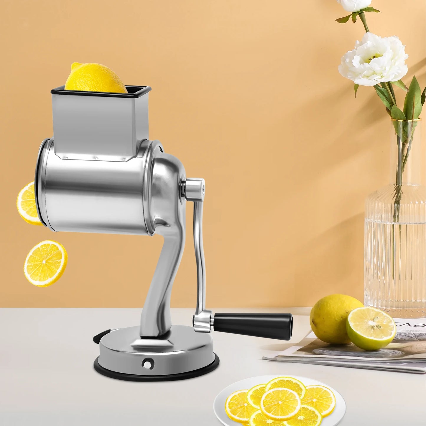 5-Blade Stainless Steel Rotary Vegetable Grater