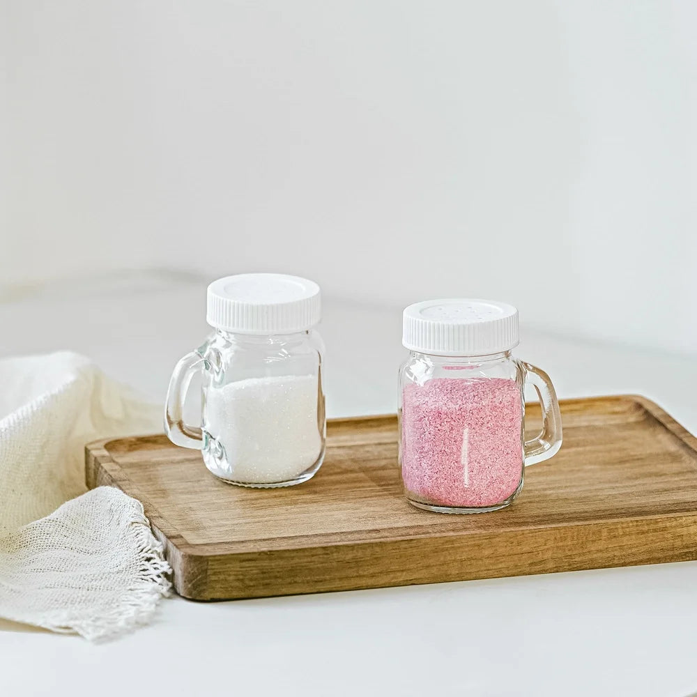 6 Pack Glass Salt Pepper Shaker 4 oz, Hand Wash