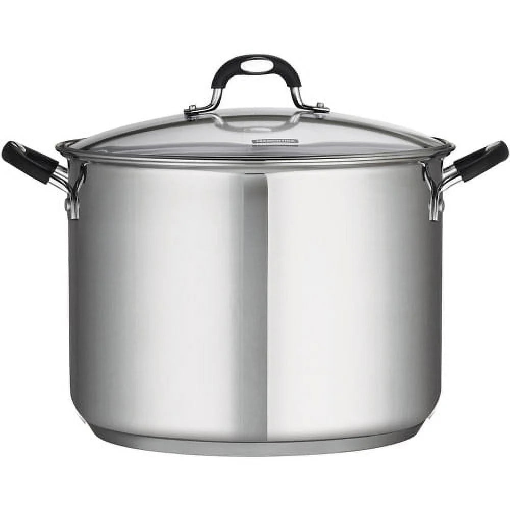 16 Quart Stainless Steel Stock Pot w/Clear Lid