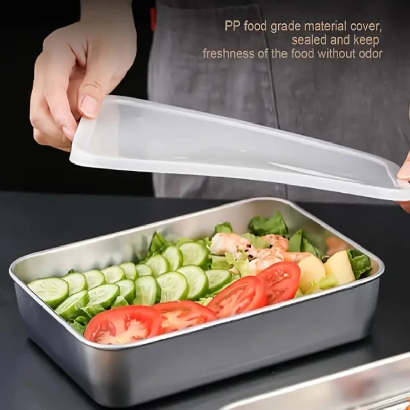 2-Piece Stainless Steel Non-Stick Baking Trays & Lids